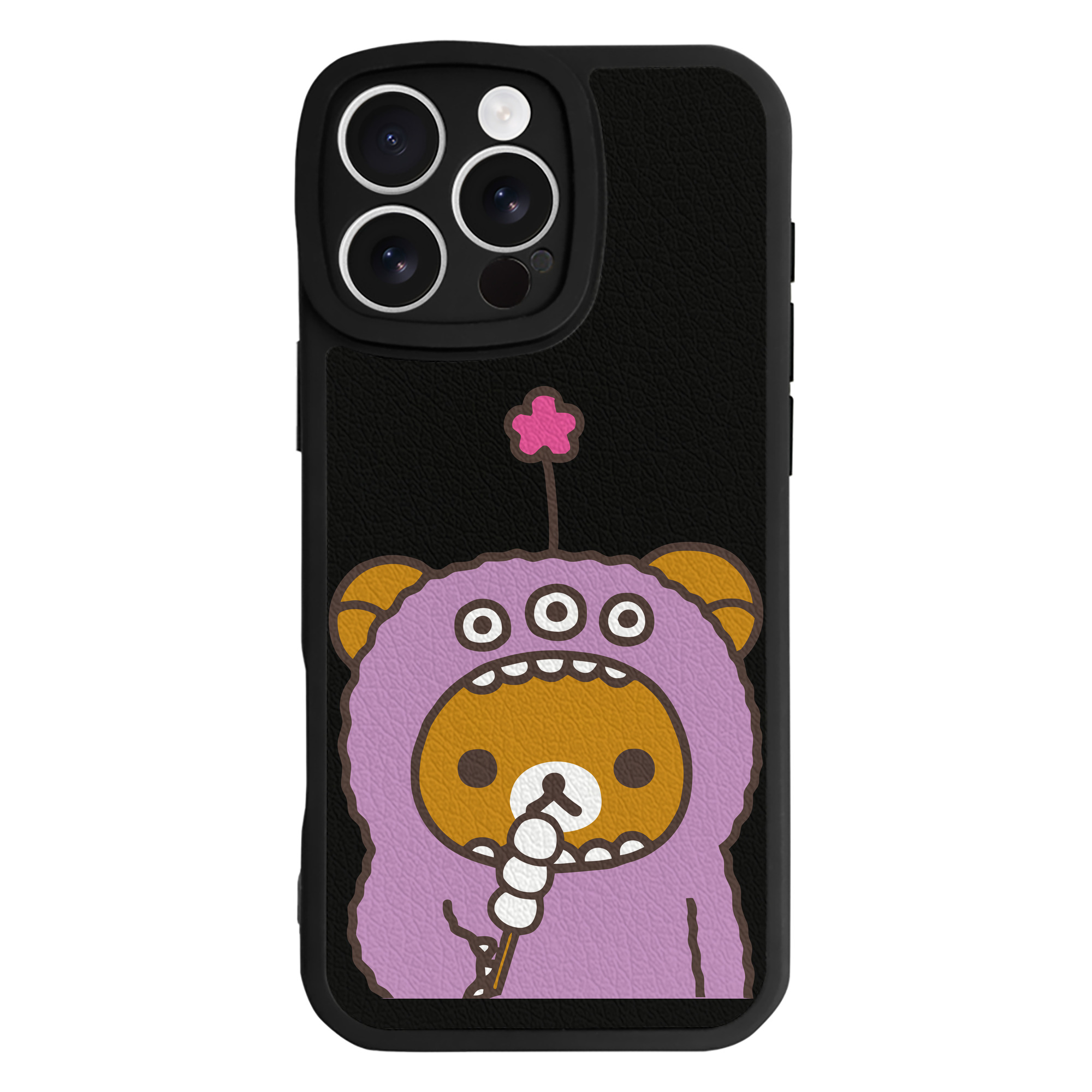 （画像用） リラックマ リラックマ キイロイトリ Rilakkuma Korilakkuma Kiiroitori 【iPhone 16シリーズ対応】シリコンスマホケース（レザー調） 材質：シリコン